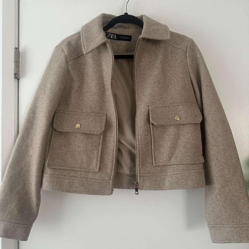 Zara Women's Beige Utility Jacket